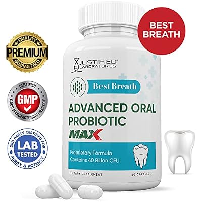 Justified Laboratories (2 Pack) Best Breath Max 40 Billion CFU Probiotic Oral Support 120 Capsules