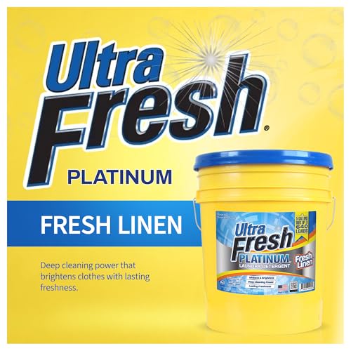 Image of Ultra Fresh Platinum Laundry Detergent, 640 Loads, 5 Gallon, Fresh Linen | Liquid Washing Soap for All Machine Types Including HE, Household Cleaning for Clothing, Fabric and Everyday Laundry