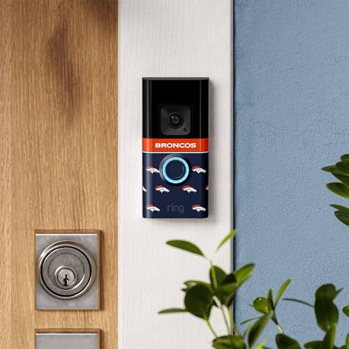 Image of All-New Limited Edition, Official NFL Faceplate for Ring Doorbells - Video Doorbell 3, Video Doorbell 3 Plus, Video Doorbell 4, Battery Doorbell Plus, and Battery Doorbell Pro | Denver Broncos