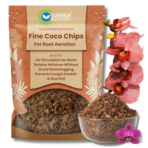 Image of Fine Coco Chips 1 Kg Natural Low EC Coconut Husk Chips Soil Enhancer for Gardening Expands to 20Kg Eco-Friendly Potting Mix Orchid & Houseplant Root Aeration Moisture Retention