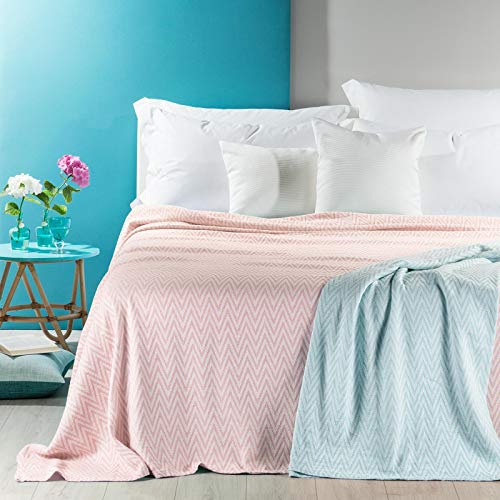 Caleffi 13575, Zanzibar Copriletto Estivo per Singolo Letto, Rosa