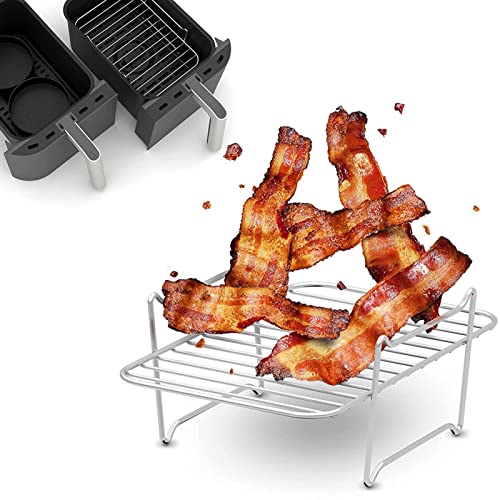 Air Fryer Accessories, Air Fryer Rack for Air Fryer, Airfryer Air Fryer Tray, 304 Stainless Steel Dehydrator Rack for Basket Air Fryer Cool Drying