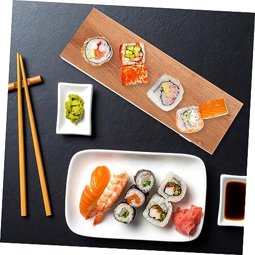 Bandeja de madera para sushi, cuadrada y ligera miniatura 6