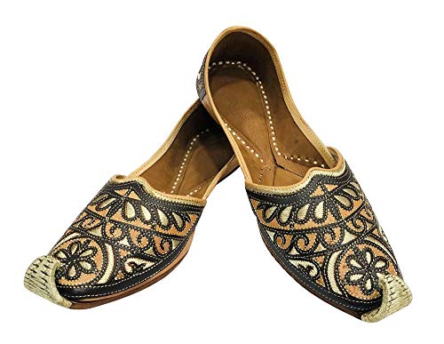 Stop n Style Black Jutti for Men's Mens Mojari Indian Shoes Handmade Khussa Sherwani2