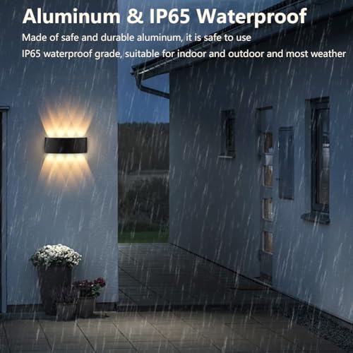 LED Lampade da Parete per Interni, 8W Applique da Parete Interni Lampada, Applique Alluminio Moderno, 3000K bianco caldo, IP65, per Camera da Letto, Scale, Corridoio, Balcon, Soggiorno - Illuminazione - Immagine 3