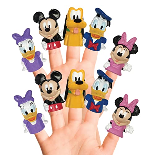 Disney Mickey Mouse & Friends 10 Piece Finger Puppet Set – Party Favors, Educational Play, Bath & Pool Toys, Beach Games, Finger Puppets, Playtime...