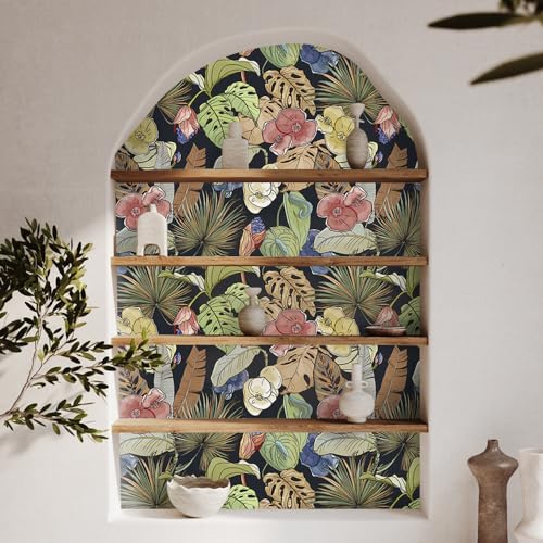 Papel pintado flores autoadhesivo impermeable para paredes dañadas 8