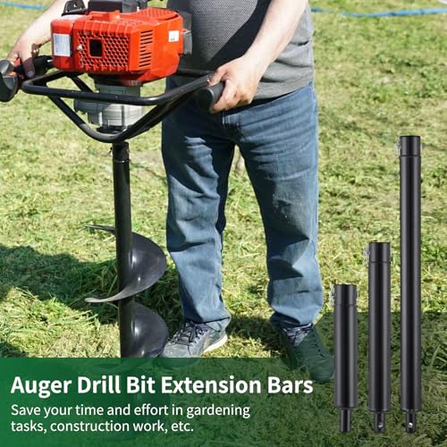 Image of 3 Auger Extension Bits 3 /4in Shaft, 9.4 /12.6 /20.9in Bars for Earth Drilling