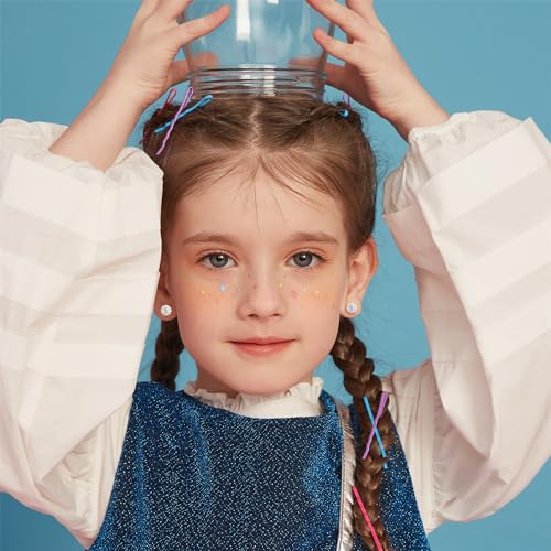 12 Pairs Toddler Earrings,Hypoallergenic Titanium Screw Back Earrings for Girls Women,Surgical Stainless Steel Cute Flower Pearl Star Cubic Zirconia Flat Back Stud Earrings for Sensitive Ears3