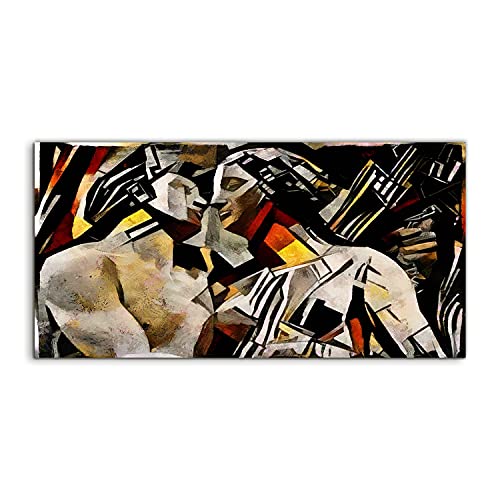 Tableau acrylique sculpture Grèce antique 100x50cm effet verre