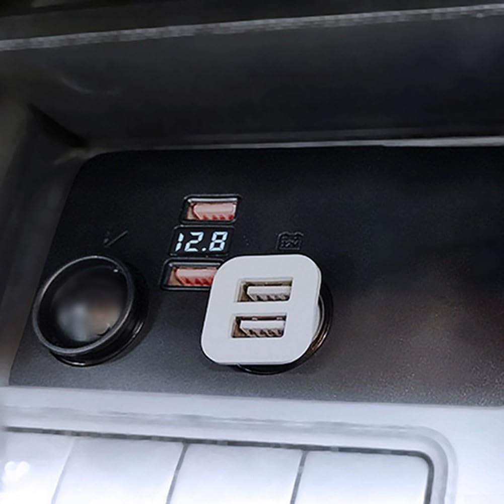 Panel USB Golf 6 con voltímetro LED real para proteger electrónica contra sobretensiones
