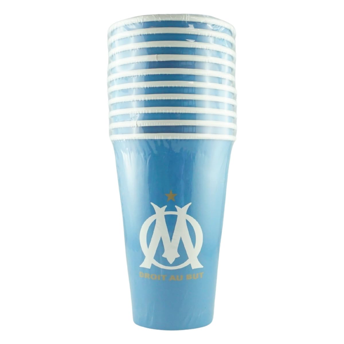 OLYMPIQUE DE MARSEILLE 10 x verre gobelet jetable 47,5cl OM - Collection officielle