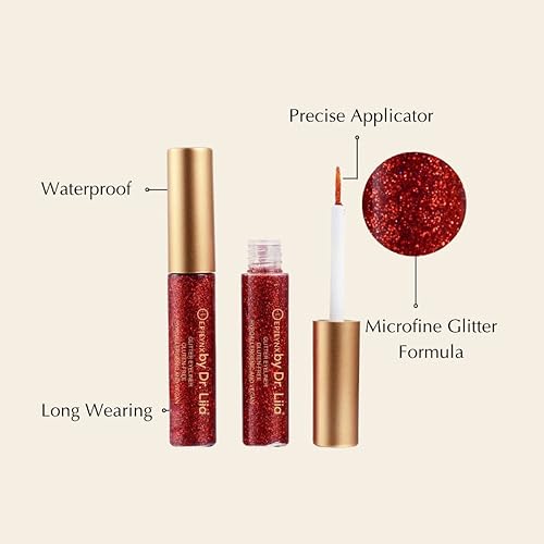 Miniatura 2 de EPILYNX by Dr. Liia Delineador de ojos hipoalergénico, delineador líquido con purpurina I Sin gluten y vegano para pieles sensibles (10 rojo)