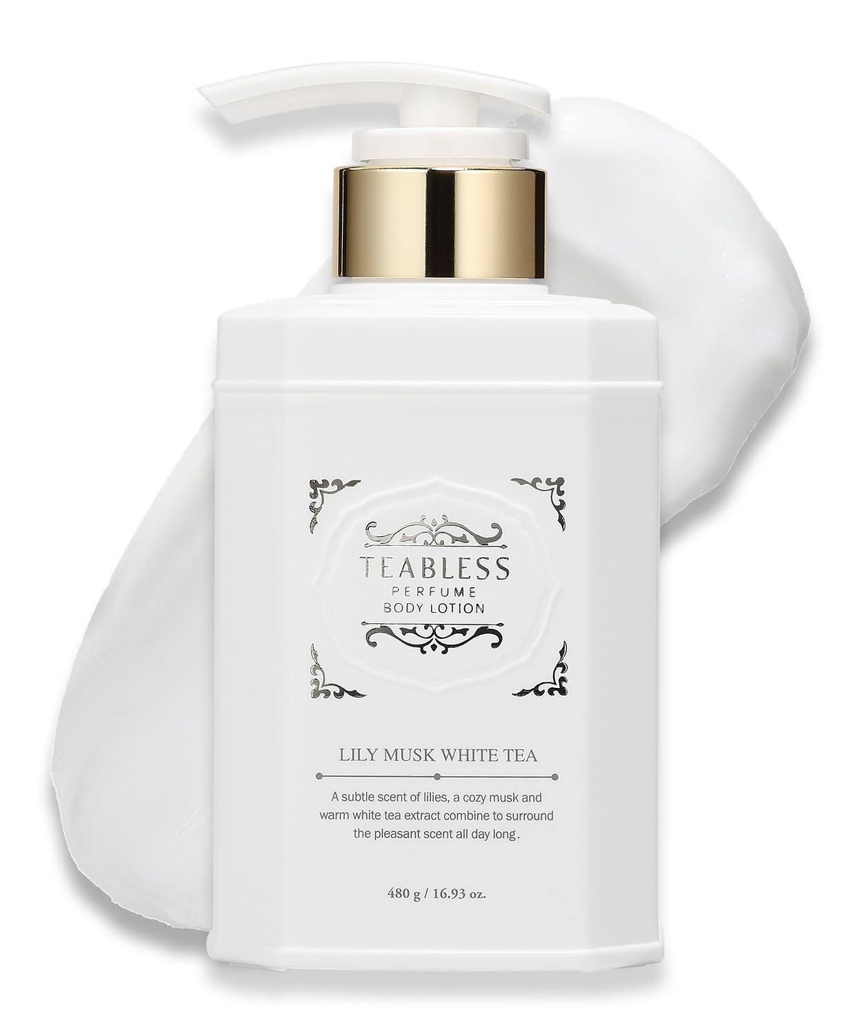 TEABLESS Lily Musk White Tea Perfumed Body Lotion, Daily Moisturizer, Body Lotion For Dry Skin & Sensitive Skin, Non-Greasy, Slow Aging, Floral Musk