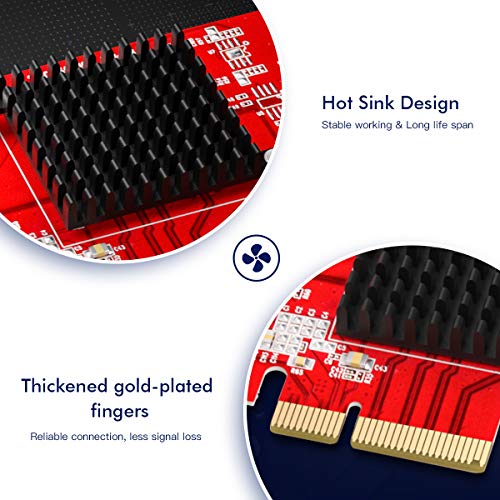 Edup 10Gb Gigabit Ethernet Pci-E Network Controller Card With Heat Sink 1G/2.5G/5G/10Gbps Rj45 Lan Adapter Pci Express Converter Network Card For Desktop Pc With Windows 10/8.1/8 /7 #TOP3