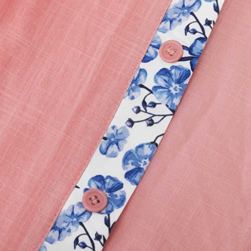 Men's Button Down Shirts Cotton Linen Short Sleeve T Shirt Casual Fashion Floral Hawaiian Patchwork Printed Top3