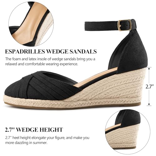 Womens Wedge Sandals Dressy: Ankle Strap Espadrille Wedges for Women - Casual Closed Toe Wedding Shoes2