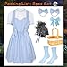 GERVAISE Womens Blue Plaid Dress Halloween Costume Outfit 8pcs Accessories Full Set (Large)