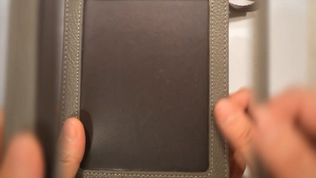 Porte-passeport Cuir Vache Grainé - Gris - Avec Lanière Tour