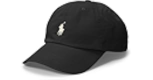 Mens Polo Sports Pony Logo Hat Cap (One Size, Black (White Pony))