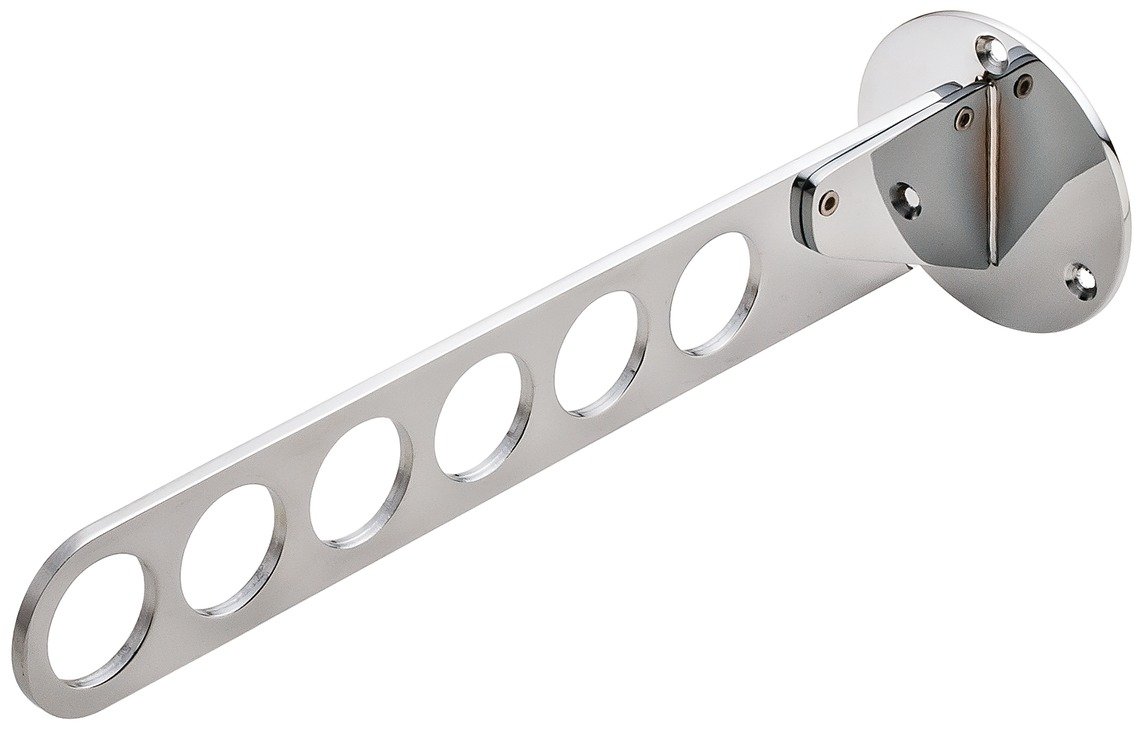 Heavy Duty Steel Adjustable Closet and Laundry Valet Six Slotted Secured Holes Organizer with Locking Positions, Polished Chrome (1)