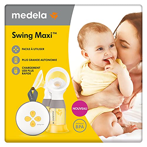 MEDELA Medela Swing Maxi Double Pumping Electric Breast Pump - More Milk in Less Time, USB Charging Port with PersonalFit Flex Nipples and 2-Phase Expression Technology Medela