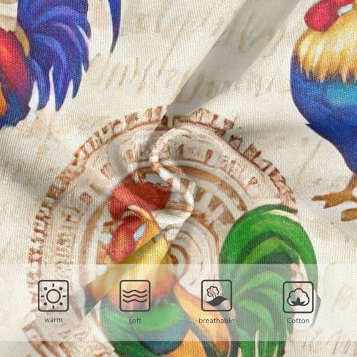 Colorful Roosters Beige Kids Underwear, Toddler Girl Panties, Girls Cotton Underwear, 2–8 Years3