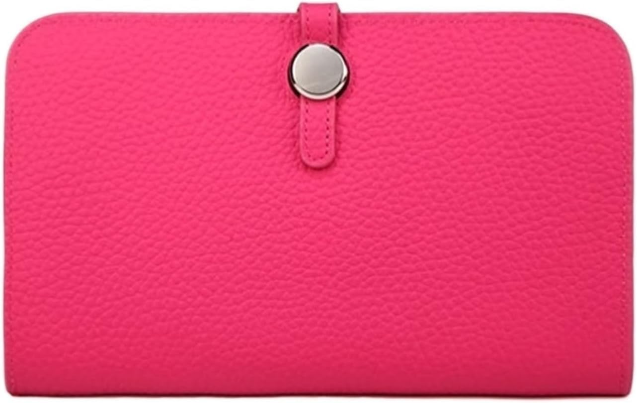 Leather Purses Business Card Cases Women's Cowhide Wallets Blocking Wallets Money Clips Handbags(Red)
