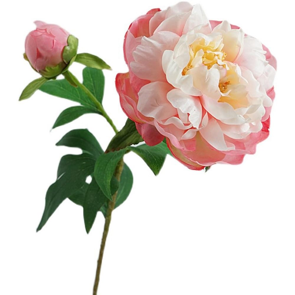 Bqee Coral Artificial Peony 4Pcs Vintage Silk Flowers Fake Peonies With Stems For Wedding Decoration Bridal Bouquet Arrangement (Coral)