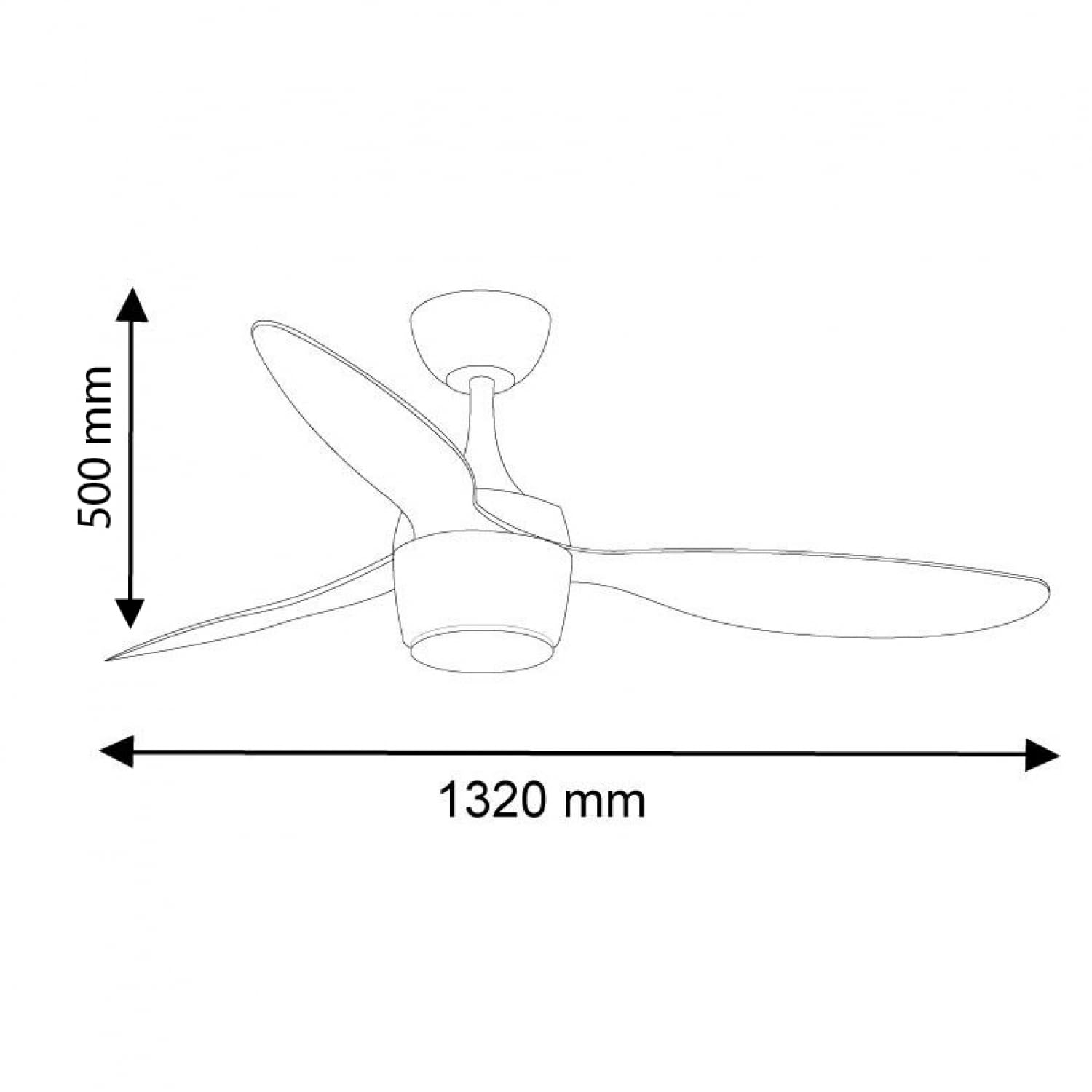 M Ledme LM8803 Ventilatore da soffitto LED 51W Silenzioso bianco con luce da 18 W e telecomando