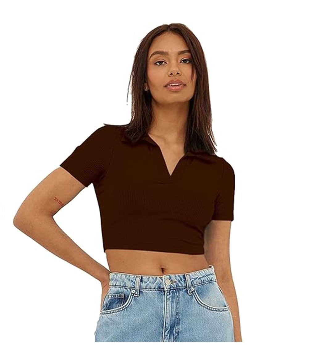 health fit india Women's Solid Regular Fit V Neck Top-picture-31