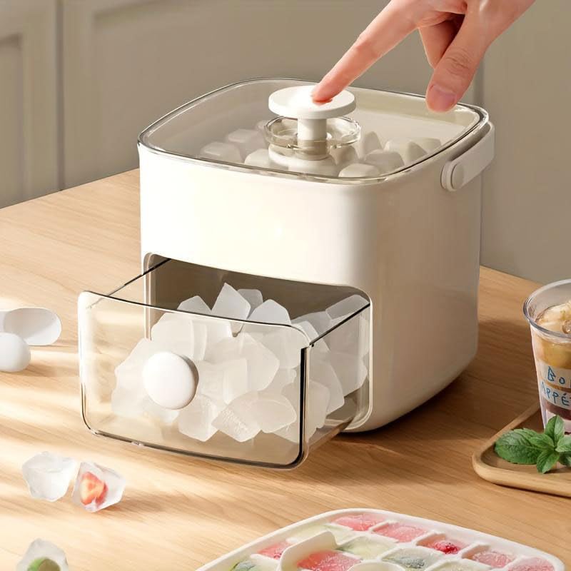 Bandeja para hielo de silicona 2 niveles con tapa y pinzas miniatura 3