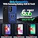 Taisairu for Samsung Galaxy A36 Case with Screen Protector & Slide Camera Lens Cover, Built-in 360°Rotate Ring Stand Shockproof Protective Case for Samsung A36 5G/Samsung A56 5G Case (Blue)