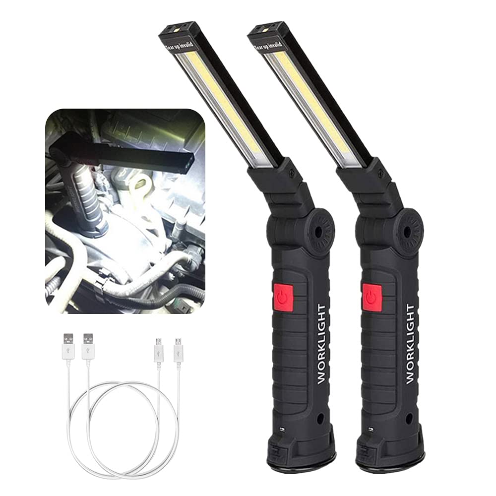 AdamStar Led Work Light，1000 Lumens Rechargeable COB Lamp，Job Site Security Light, Magnetic Base, 360°Swivel, Portable Led Flashlight For Car Repair, Home, Outdoor Camping And Emergency (L+L)-picture-20