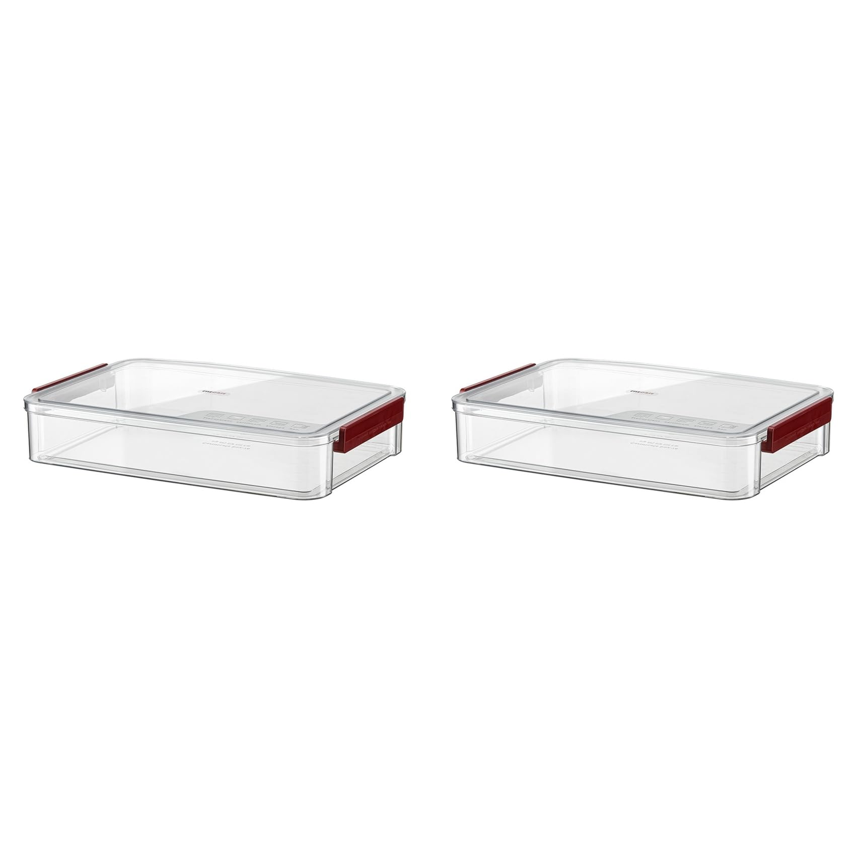 2X Boîte de Rangement Transparente A4 en Plastique Portable pour Documents, Papeterie, Fournitures Scolaires, de Bureau, Bordeaux