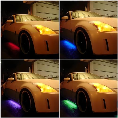 Kit LED RGB para bajo auto, 4 tiras universales miniatura 5