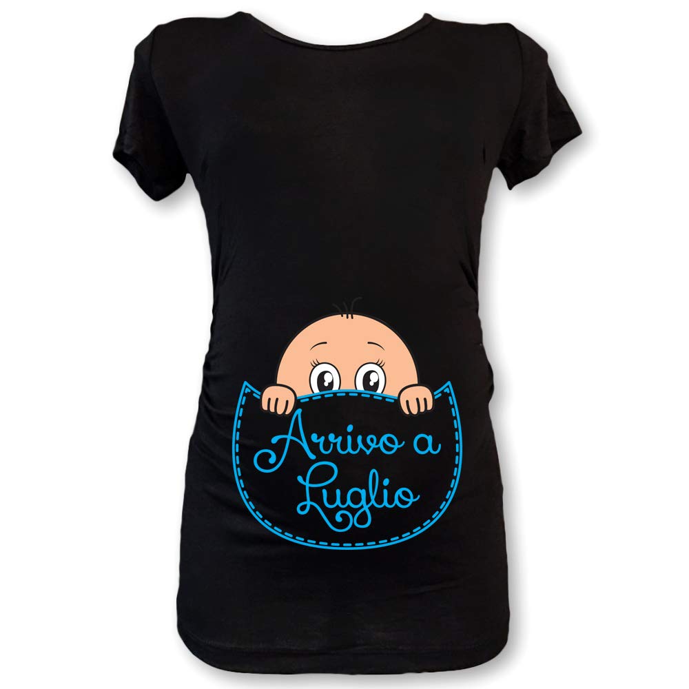 T-shirt premaman Se pensi che mamma sia carina... aspetta di vedere me!, scritta rosa per femminuccia in arrivo T-shirt premaman Se pensi che mamma sia carina... aspetta di vedere me!, scritta rosa per femminuccia in arrivo