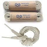 Mercury + Maia Men's Flat Dress Shoe laces 2 Pair Pack- Dress Shoelaces - Made in the USA