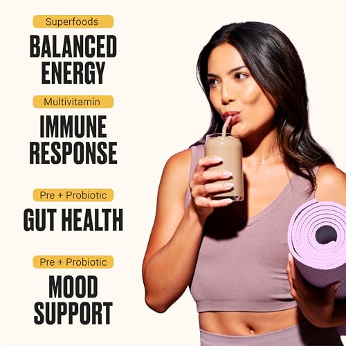 VitaHustle ONE Vegan Protein Powder, Chocolate - 20g Plant Protein Meal Replacement with 86+ Superfoods & Greens, Probiotics + No Bloat Digestive Blend - Dairy Free, Gluten Free (15 Servings) - Image 5
