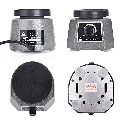 Aimee_JL JT-14 100W Lab Vibrator 4\" Round Dental Equipment Vibrator Shaker Oscillator Plaster Vibrator Plate for duplicating or Pouring Plaster and agar (110V)