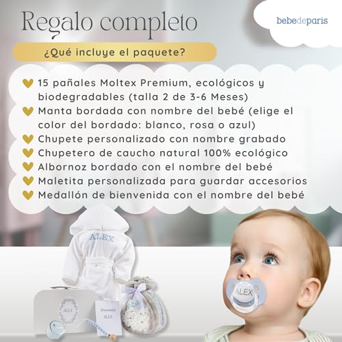 Variante de BebeDeParis regalo bebe recien nacido manta gris bordada Talla 2