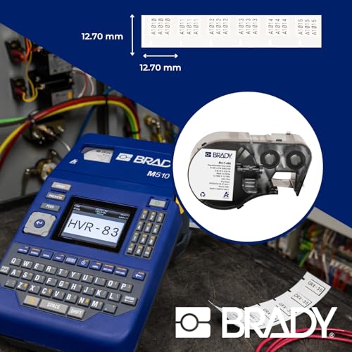Etiquetas de vinilo reposicionables Brady M4-7-498 negro sobre blanco para rotuladora M511 7