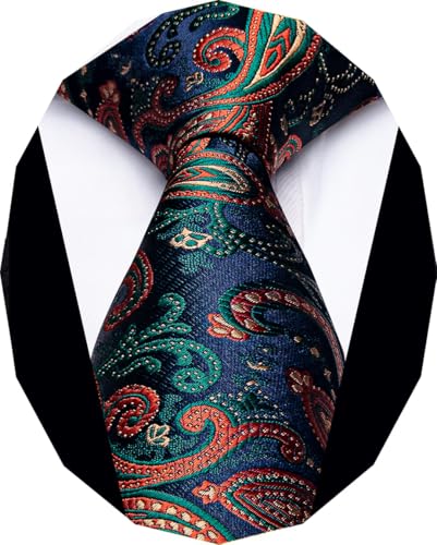 Image of YourTies Paisley Men's Necktie Woven Silk Floral Ties for Men Designer Formal Business Party Wedding