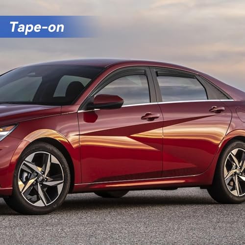 Image of Window Visors Rain Guards Shield for 2021 2022 2023 2024 2025 2026 Hyundai Elantra, Out-Channel Window Vent Wind Deflectors Visors Shades for 21-26 Elantra