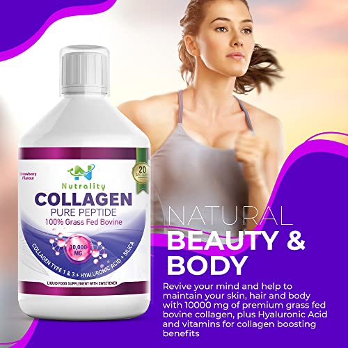 Nutrality-Grass-Fed-Bovine-Collagen-Peptides-Supplement-500-mL-Sugar-Free-Hydrolysed-Liquid-Proteins-Hyaluronic-Acid-Silica-10000mg-Type-1-3-Fruit-Juice-Flavour-1-Bottle