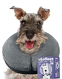 Loflaze Soft Inflatable Dog Cone Collar for Small Medium Large Dogs - Neck Donut E Collar Alternative for Recovery After Surgery - Grey M