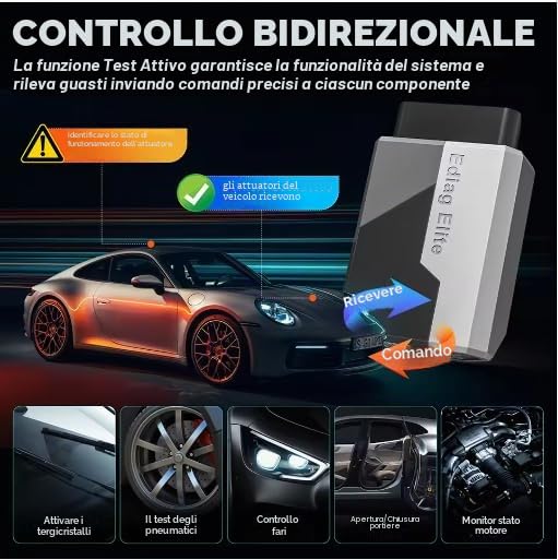 Nuovo Ediag Elite OBD2 Scanner Strumento Diagnostico Auto per Tutti i Sistemi con 15 Servizi di Controllo Bidirezionale e Aggiornamento Gratuito a Vita