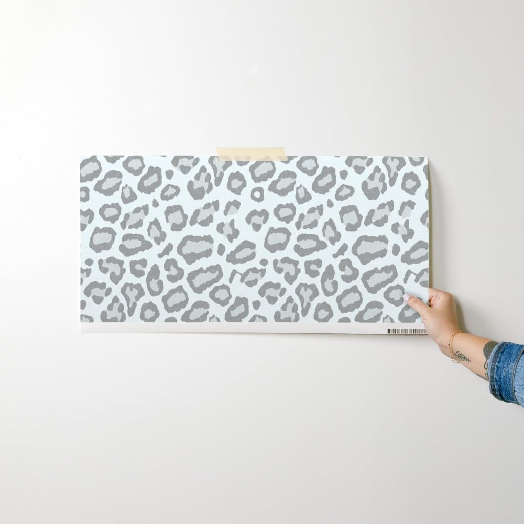 Peel & Stick Wallpaper Swatch - Neutral Leopard Animal Print Jungle Tropical Cheetah Jaguar Gray Taupe Beige Hollywood Regency Custom Removable Wallpaper by Spoonflower