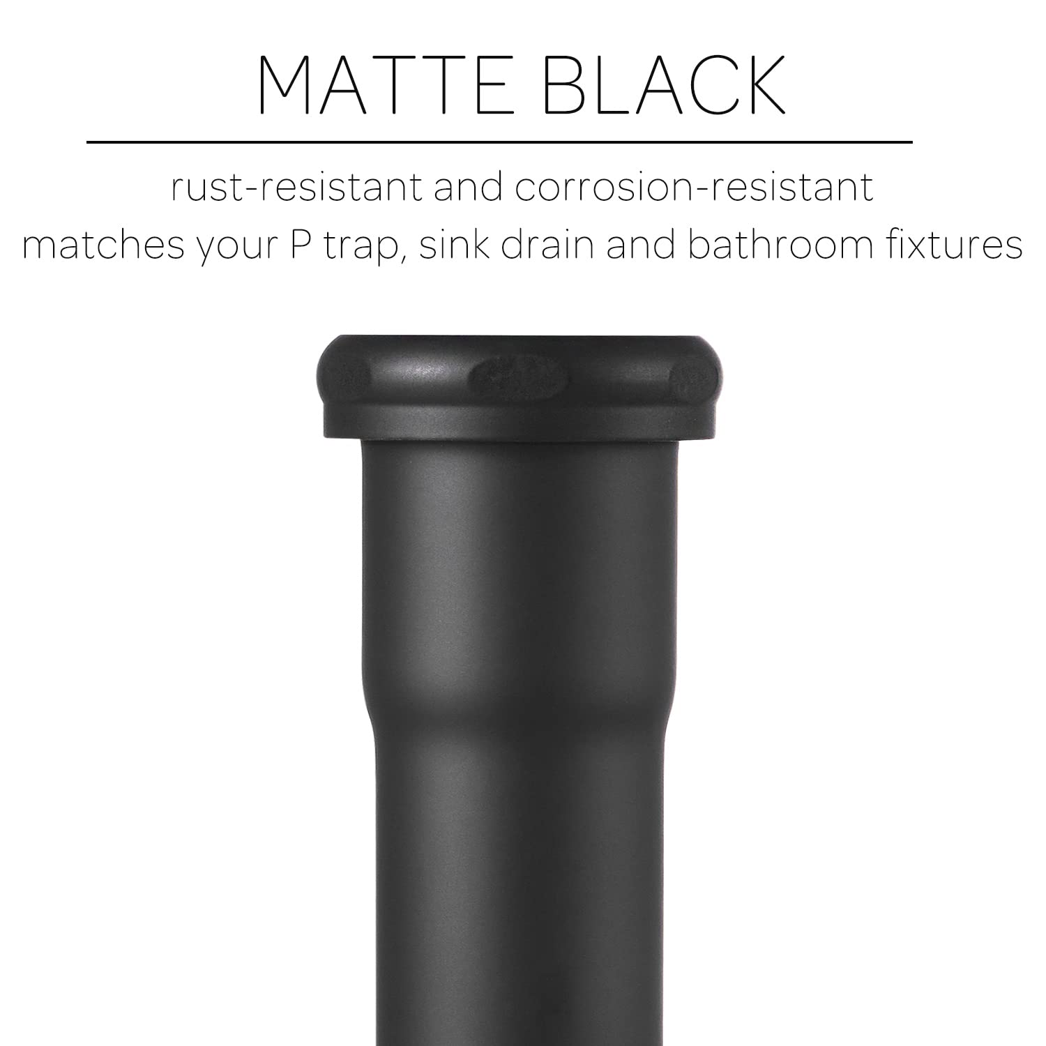 Tubo de extensión de junta deslizante de latón de calibre 18 de 1-1/4 pulgadas de diámetro exterior x 8 pulgadas con tuerca y arandela de goma, tubo de extensión de trampa P, extensión de tubo de