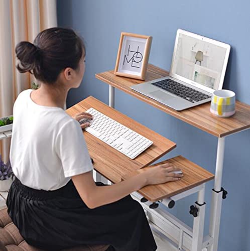 Bureau debout mobile et réglable pour ordinateur portable à roulettes
